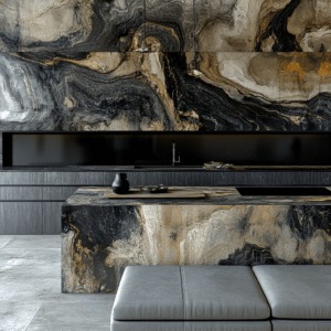 kwartsiet zwart en goud